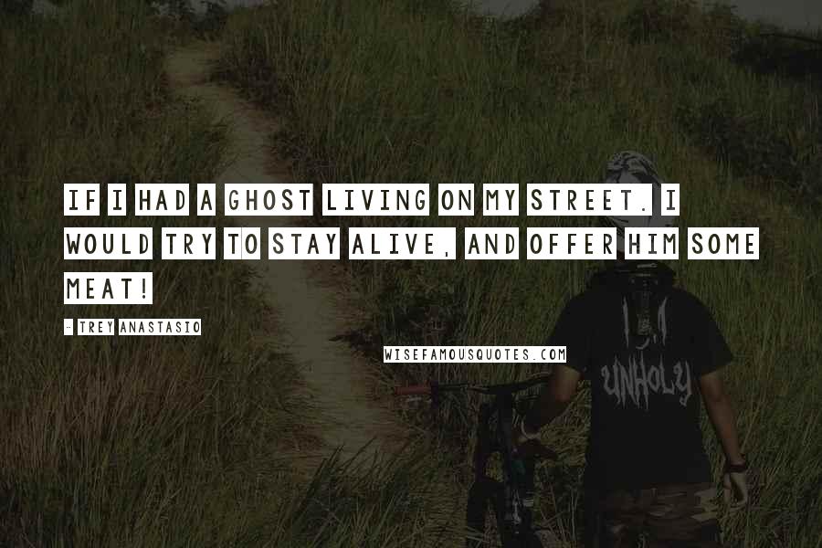 Trey Anastasio Quotes: If I had a ghost living on my street. I would try to stay alive, and offer him some meat!