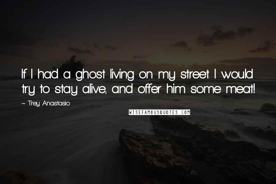 Trey Anastasio Quotes: If I had a ghost living on my street. I would try to stay alive, and offer him some meat!