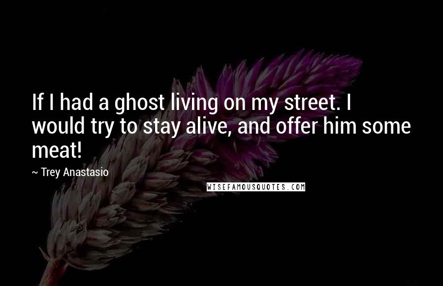 Trey Anastasio Quotes: If I had a ghost living on my street. I would try to stay alive, and offer him some meat!