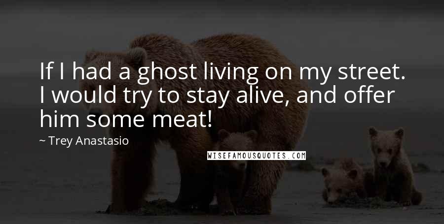 Trey Anastasio Quotes: If I had a ghost living on my street. I would try to stay alive, and offer him some meat!