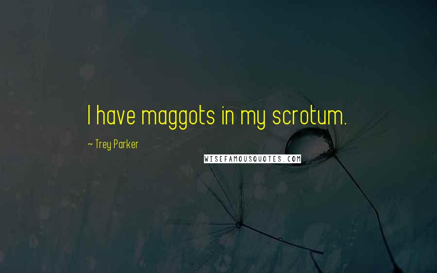 Trey Parker Quotes: I have maggots in my scrotum.