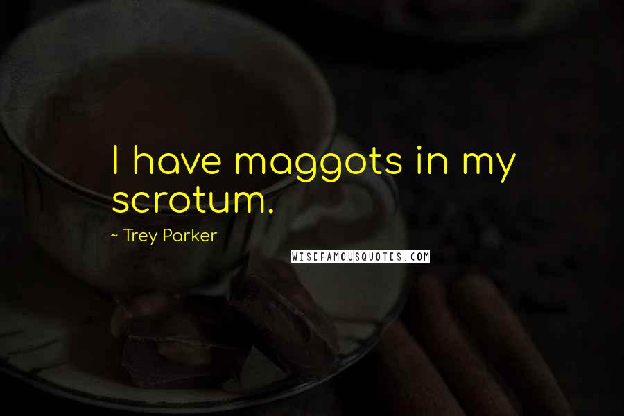 Trey Parker Quotes: I have maggots in my scrotum.