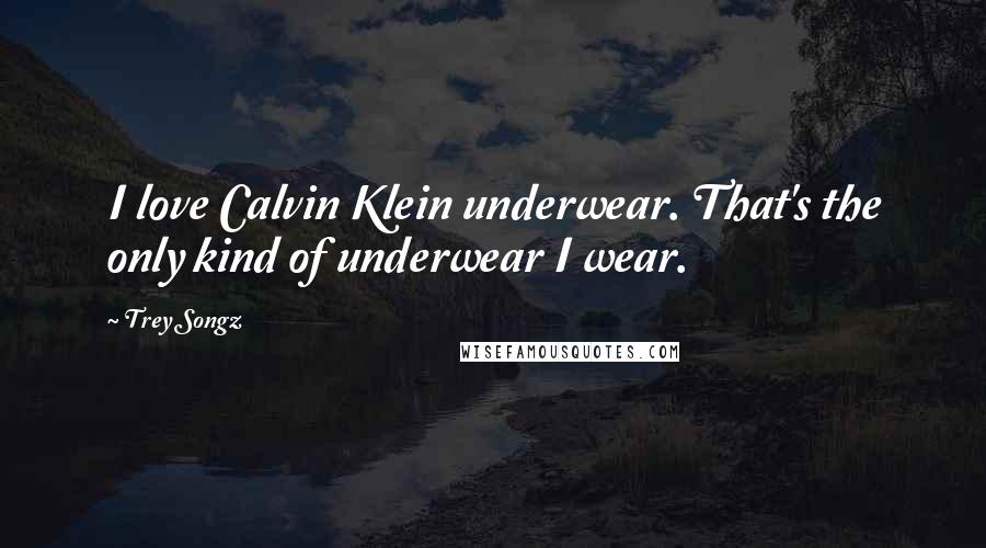 Trey Songz Quotes: I love Calvin Klein underwear. That's the only kind of underwear I wear.