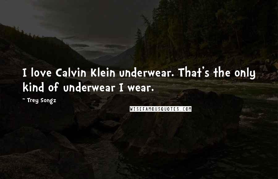 Trey Songz Quotes: I love Calvin Klein underwear. That's the only kind of underwear I wear.