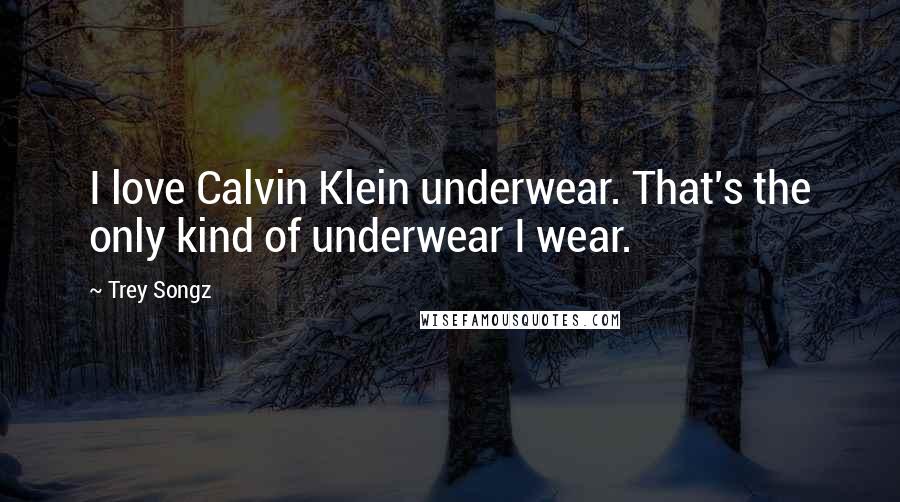 Trey Songz Quotes: I love Calvin Klein underwear. That's the only kind of underwear I wear.