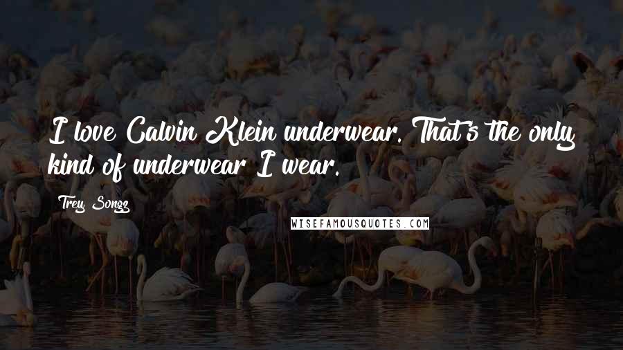 Trey Songz Quotes: I love Calvin Klein underwear. That's the only kind of underwear I wear.