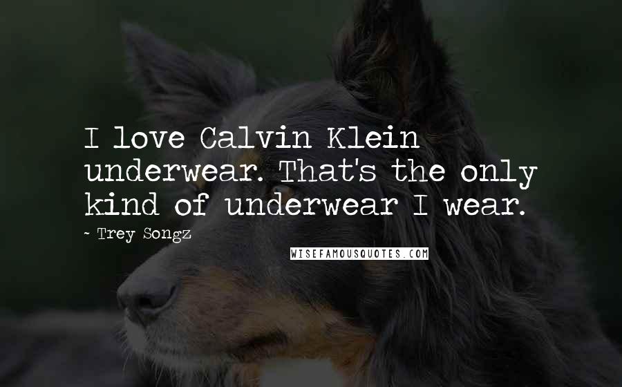Trey Songz Quotes: I love Calvin Klein underwear. That's the only kind of underwear I wear.
