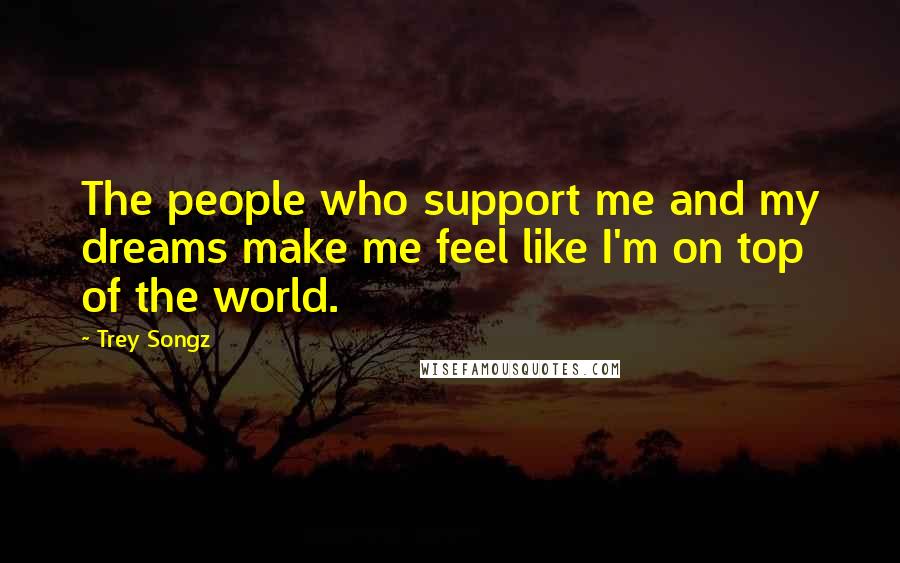 Trey Songz Quotes: The people who support me and my dreams make me feel like I'm on top of the world.