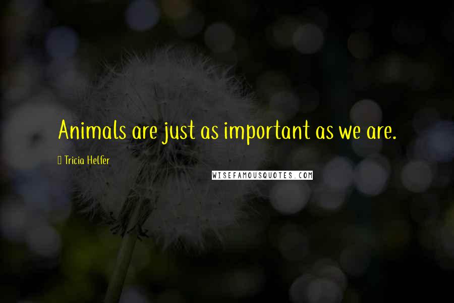 Tricia Helfer Quotes: Animals are just as important as we are.