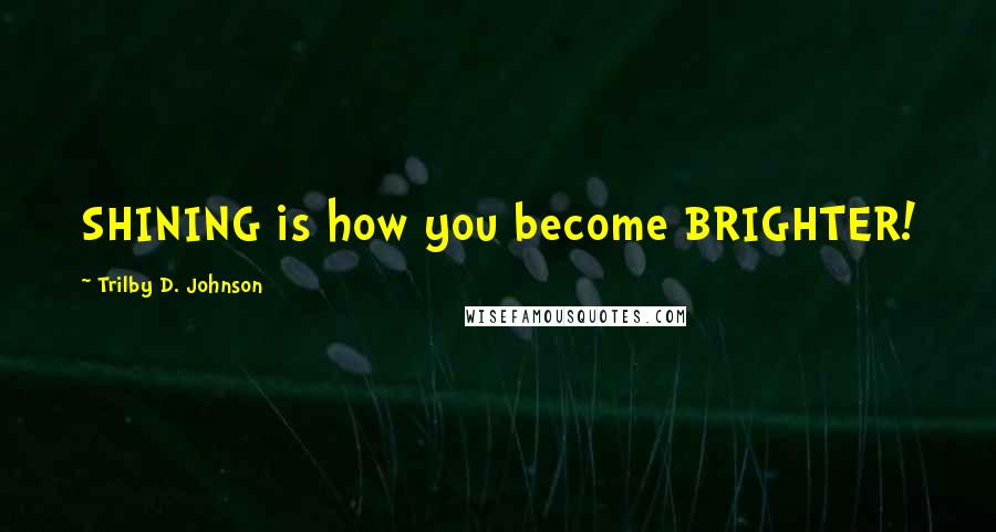 Trilby D. Johnson Quotes: SHINING is how you become BRIGHTER!