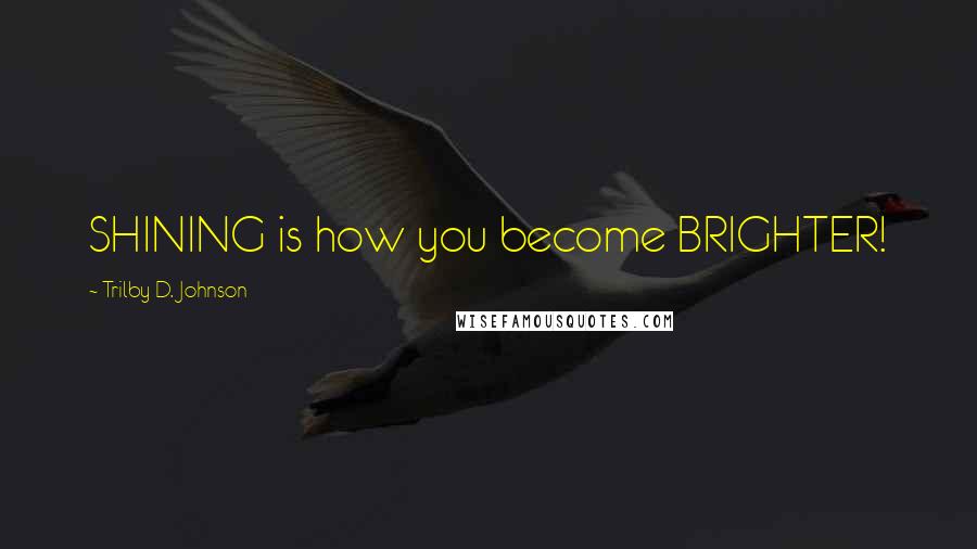 Trilby D. Johnson Quotes: SHINING is how you become BRIGHTER!