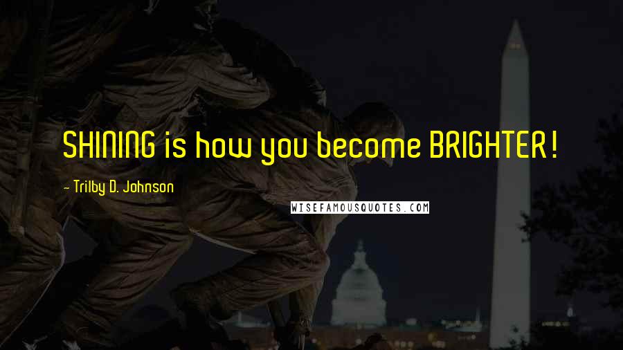 Trilby D. Johnson Quotes: SHINING is how you become BRIGHTER!