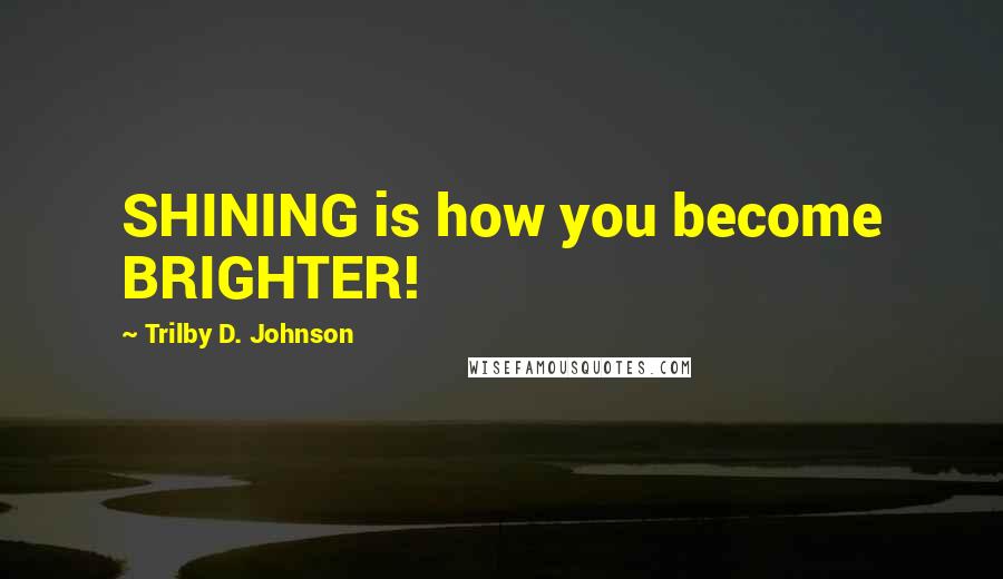 Trilby D. Johnson Quotes: SHINING is how you become BRIGHTER!