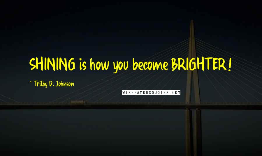 Trilby D. Johnson Quotes: SHINING is how you become BRIGHTER!