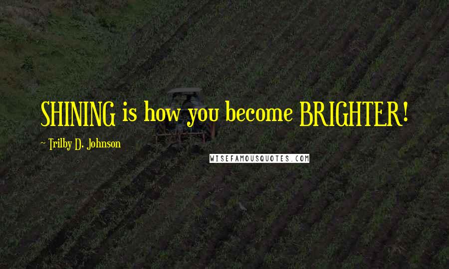 Trilby D. Johnson Quotes: SHINING is how you become BRIGHTER!