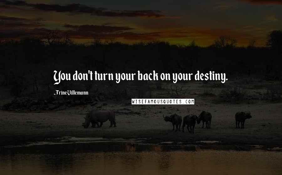 Trine Villemann Quotes: You don't turn your back on your destiny.