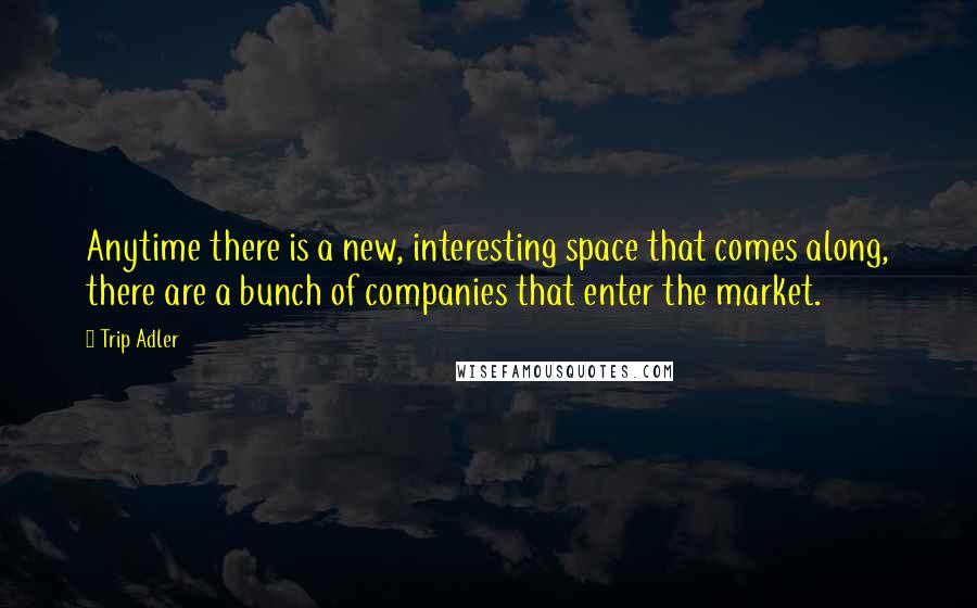 Trip Adler Quotes: Anytime there is a new, interesting space that comes along, there are a bunch of companies that enter the market.