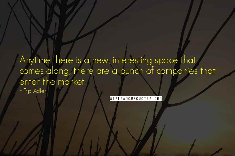 Trip Adler Quotes: Anytime there is a new, interesting space that comes along, there are a bunch of companies that enter the market.