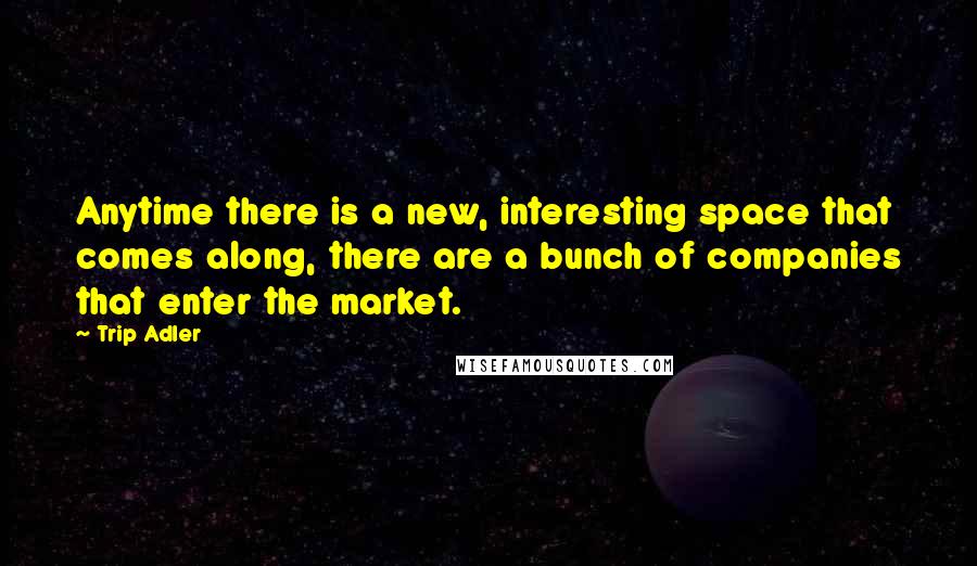 Trip Adler Quotes: Anytime there is a new, interesting space that comes along, there are a bunch of companies that enter the market.