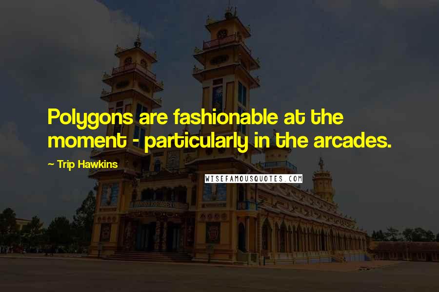 Trip Hawkins Quotes: Polygons are fashionable at the moment - particularly in the arcades.