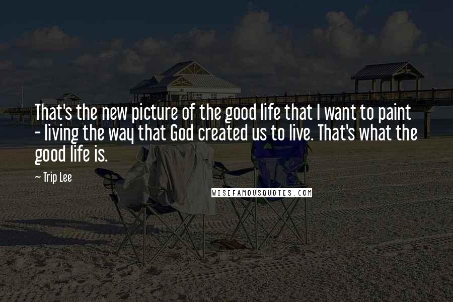 Trip Lee Quotes: That's the new picture of the good life that I want to paint - living the way that God created us to live. That's what the good life is.