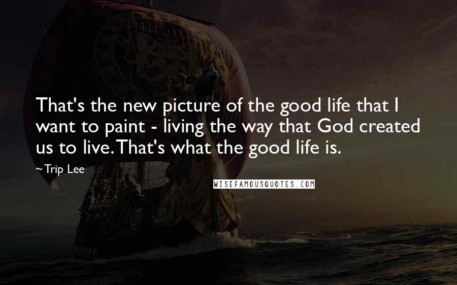 Trip Lee Quotes: That's the new picture of the good life that I want to paint - living the way that God created us to live. That's what the good life is.