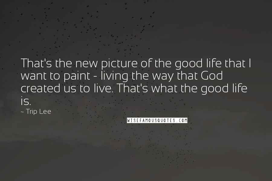 Trip Lee Quotes: That's the new picture of the good life that I want to paint - living the way that God created us to live. That's what the good life is.