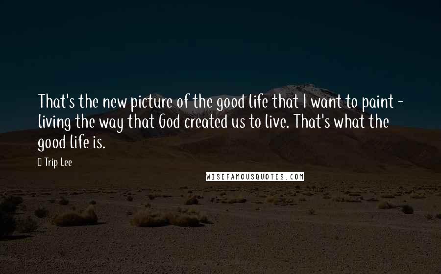 Trip Lee Quotes: That's the new picture of the good life that I want to paint - living the way that God created us to live. That's what the good life is.