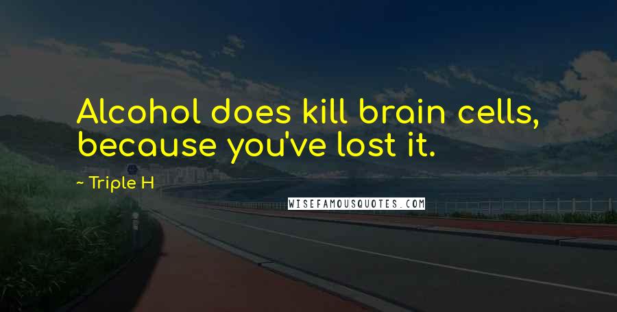 Triple H Quotes: Alcohol does kill brain cells, because you've lost it.