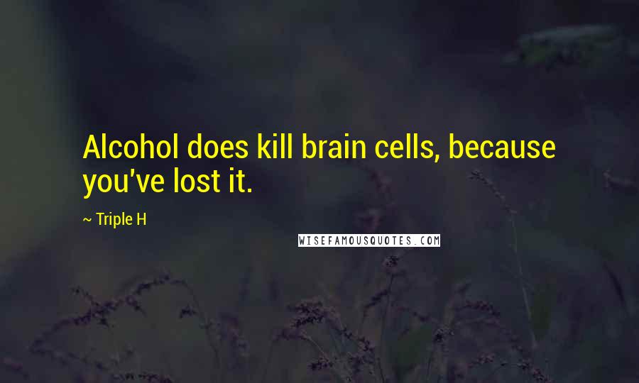 Triple H Quotes: Alcohol does kill brain cells, because you've lost it.