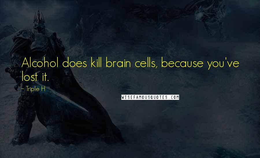 Triple H Quotes: Alcohol does kill brain cells, because you've lost it.