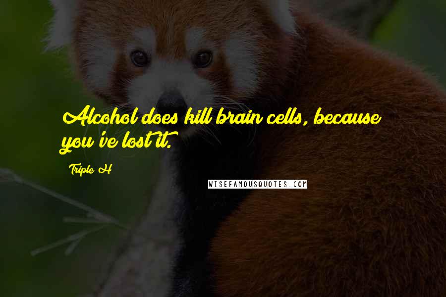 Triple H Quotes: Alcohol does kill brain cells, because you've lost it.