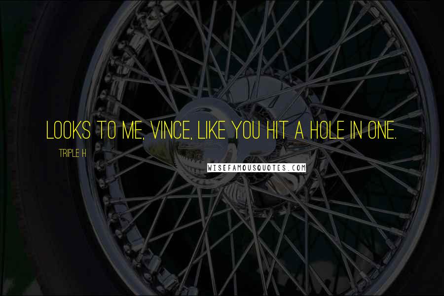 Triple H Quotes: Looks to me, Vince, like you hit a hole in one.