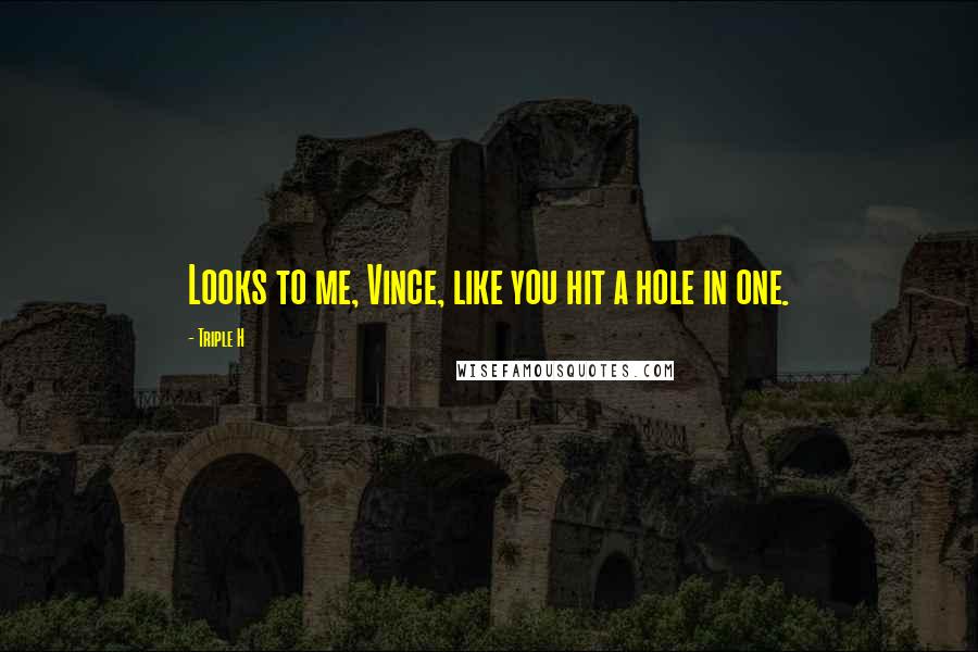 Triple H Quotes: Looks to me, Vince, like you hit a hole in one.
