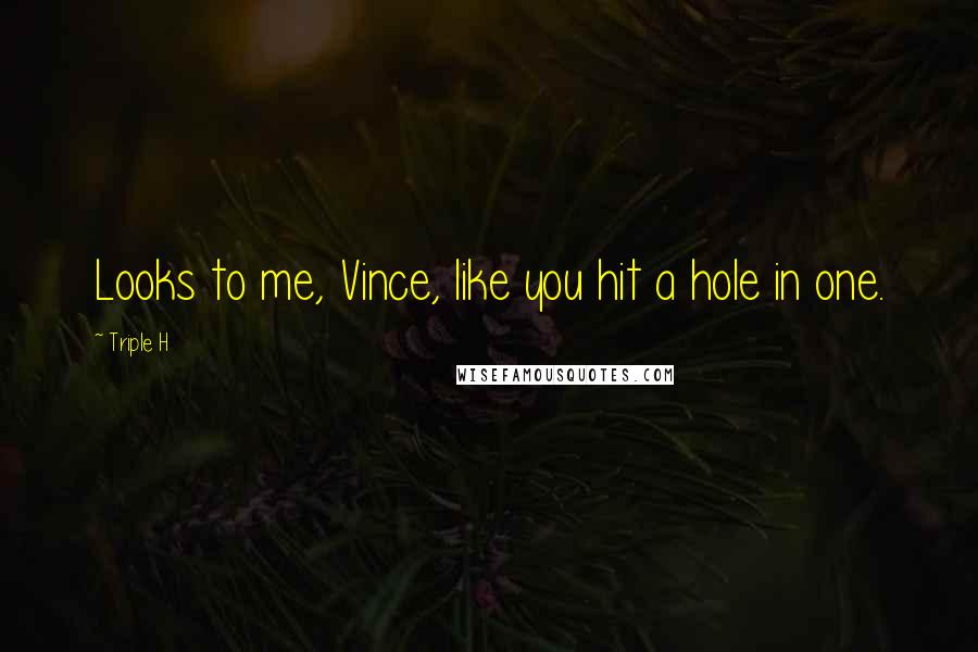 Triple H Quotes: Looks to me, Vince, like you hit a hole in one.