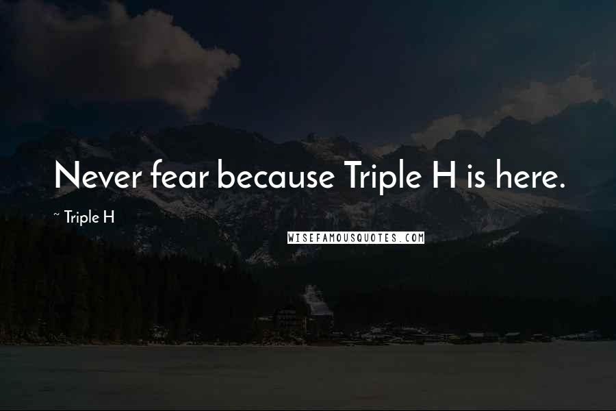 Triple H Quotes: Never fear because Triple H is here.