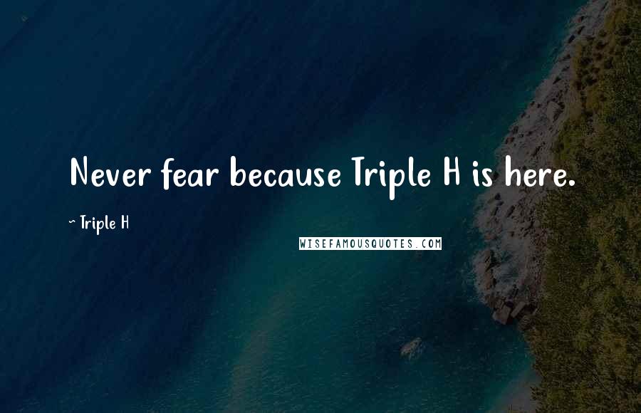 Triple H Quotes: Never fear because Triple H is here.