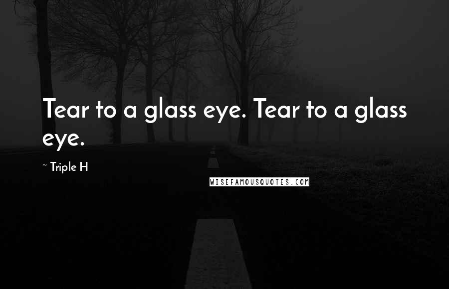 Triple H Quotes: Tear to a glass eye. Tear to a glass eye.