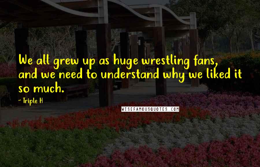 Triple H Quotes: We all grew up as huge wrestling fans, and we need to understand why we liked it so much.