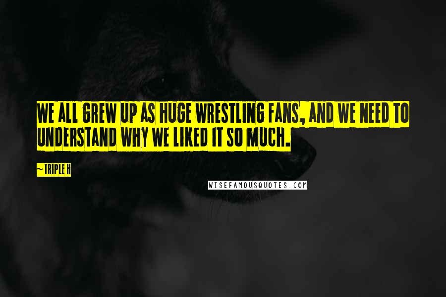 Triple H Quotes: We all grew up as huge wrestling fans, and we need to understand why we liked it so much.