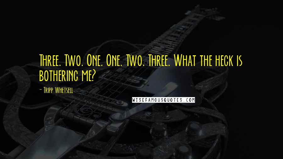 Tripp Whetsell Quotes: Three. Two. One. One. Two. Three. What the heck is bothering me?