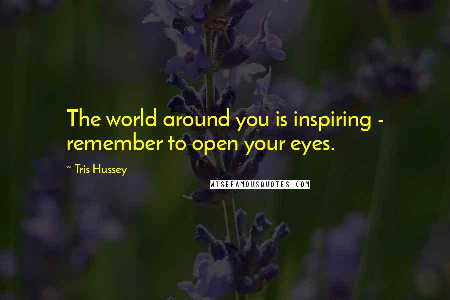 Tris Hussey Quotes: The world around you is inspiring - remember to open your eyes.