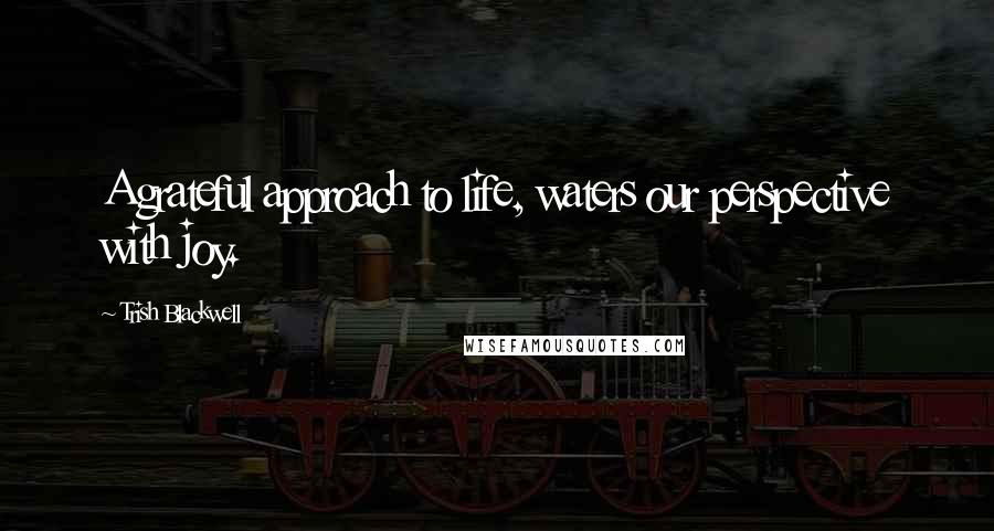 Trish Blackwell Quotes: A grateful approach to life, waters our perspective with joy.