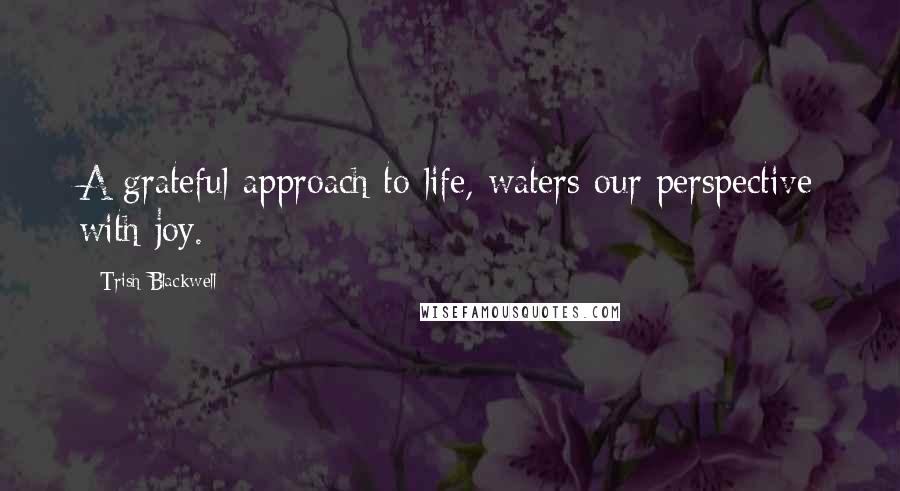 Trish Blackwell Quotes: A grateful approach to life, waters our perspective with joy.