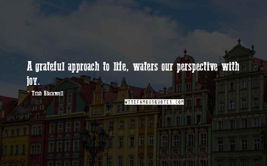 Trish Blackwell Quotes: A grateful approach to life, waters our perspective with joy.