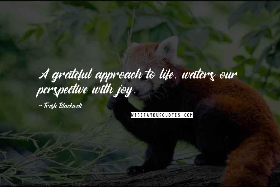 Trish Blackwell Quotes: A grateful approach to life, waters our perspective with joy.