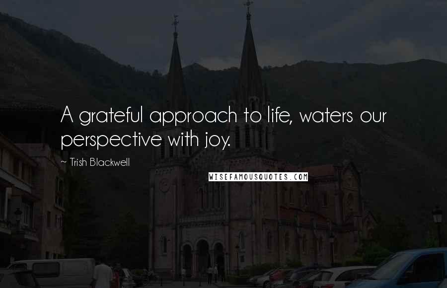 Trish Blackwell Quotes: A grateful approach to life, waters our perspective with joy.