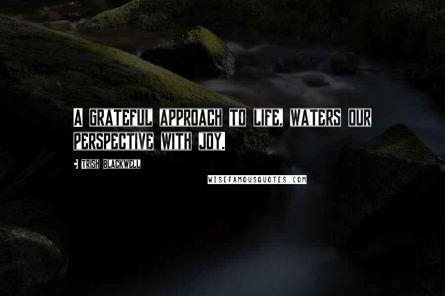 Trish Blackwell Quotes: A grateful approach to life, waters our perspective with joy.