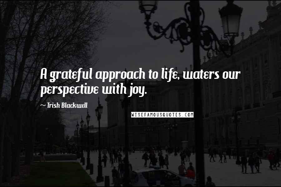 Trish Blackwell Quotes: A grateful approach to life, waters our perspective with joy.