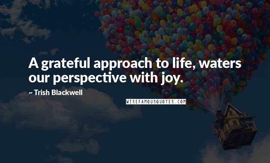 Trish Blackwell Quotes: A grateful approach to life, waters our perspective with joy.